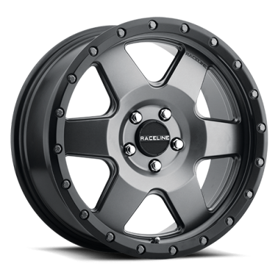 Aluminum Wheels 17x8 Boost 946G Satin Gunmetal Gray 6 Spoke 35 Offset 5 on 110 Bolt Pattern 72.62 Bore Raceline