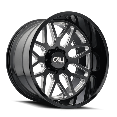 Cast Aluminum Wheels Invader 9115 GB-M 20x10 Milled Gloss Black 5 On 127 Bolt Pattern -25 Offset Cali Offroad Wheels