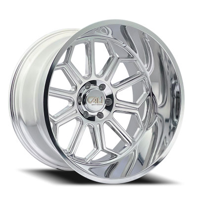 Cast Aluminum Wheels Auburn 9117 PO 24x14 Milled Spokes Polished 6 On 135 Bolt Pattern -76 Offset Cali Offroad Wheels
