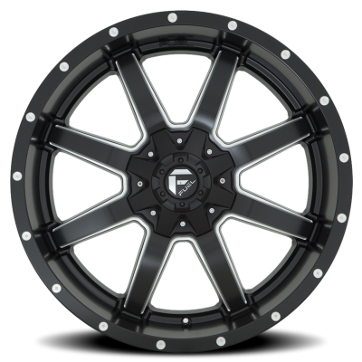 Aluminum Wheels 22X10 Maverick D538 5 On 127/5 On 135 Black Milled 87.1 Bore -24 Offset Fuel Off Road Wheels