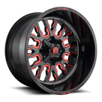 Aluminum Wheels 20X9 Stroke D612 5 On 114.3/5 On 127 Gloss Red/Milled 78.1 Bore 1 Offset Fuel Off Road Wheels