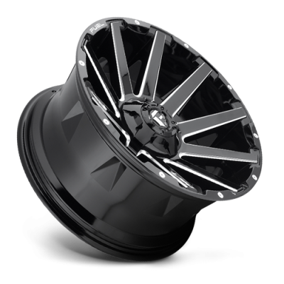 Aluminum Wheels 24X12 Contra D615 5 On 127/5 On 139.7 Gloss Black/Milled 87.1 Bore -44 Offset Multi Spoke Fuel Off Road Wheels