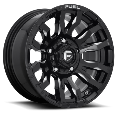 Aluminum Wheels 20X10 Blitz D673 5 On 127 Gloss Black Milled 71.5 Bore -18 Offset Multi Spoke Fuel Off Road Wheels