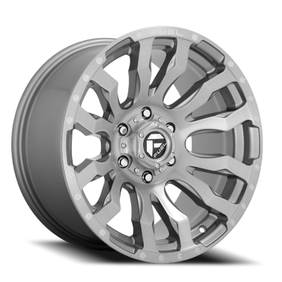 Aluminum Wheels 20X8.25 Blitz D693 8 On 165.1 Brushed Gunmetal Gray Tinted Clear 117 Bore -221 Offset Multi Spoke Fuel Off Road Wheels