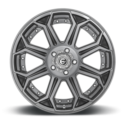 Aluminum Wheels 20X10 Siege D705 5 On 127 Brushed Gunmetal Gray Tinted Clear 71.5 Bore -18 Offset Fuel Off Road Wheels