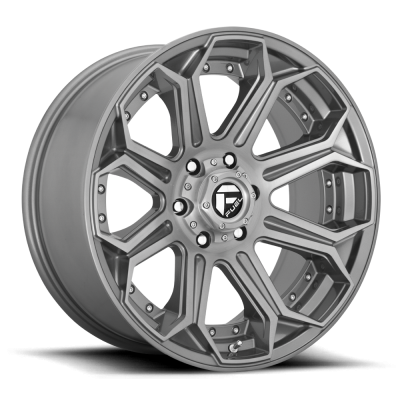 Aluminum Wheels 22X12 Siege D705 6 On 135 Brushed Gunmetal Gray Tinted Clear 87.1 Bore -44 Offset Fuel Off Road Wheels