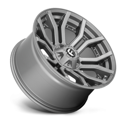 Aluminum Wheels 22X10 Rage Platinum D713 5 On 127/5 On 139.7 Brushed Gunmetal Gray Tinted Clear 87.1 Bore -18 Offset Fuel Off Road Wheels
