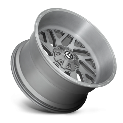 Aluminum Wheels 24X12 Triton Platinum D715 5 On 127/5 On 139.7 Brush Gunmetal Gray/Clear Tint 87.1 Bore -44 Offset Mesh Spoke Fuel Off Road Wheels