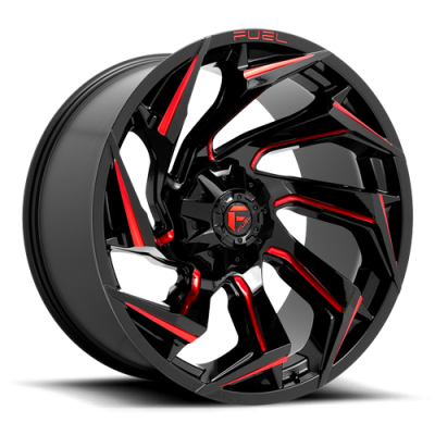 Aluminum Wheels 15X8 Reaction D755 5 On 114.3/5 On 120.65 Gloss Black Milled Red Tint 72.7 Bore -18 Offset Fuel Off Road Wheels
