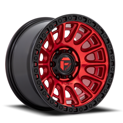 Aluminum Wheels 20X9 Cycle D834 5 On 127 Candy Red/Black Ring 71.5 Bore 1 Offset Fuel Off Road Wheels