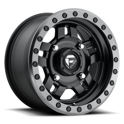 Aluminum Wheels 15X7 Anza UTV D917 4 On 110 Matte Black Beadlock 79.4 Bore 13 Offset 5 Spoke Fuel Off Road Wheels