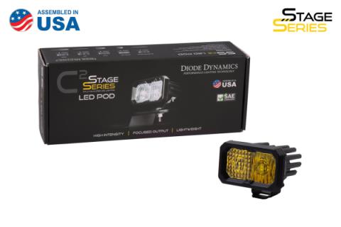 Stage Series 2 Inch LED Pod, Sport Yellow Flood Standard ABL Each