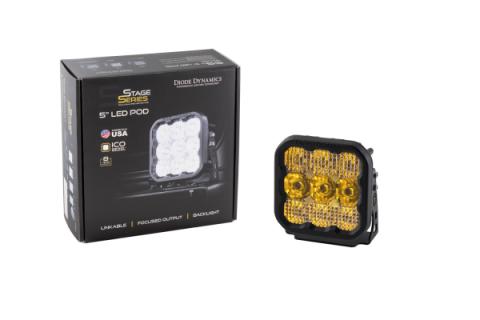 SS5 LED Pod Sport Yellow Driving Single Diode Dynamics