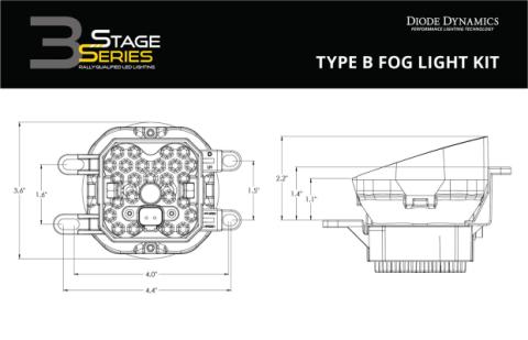 SS3 Sport Type B Kit ABL White SAE Fog Diode Dynamics