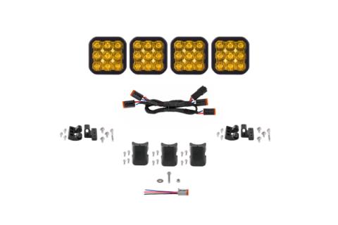 SS5 Pro Universal CrossLink 4-Pod Lightbar Yellow Driving Diode Dynamics