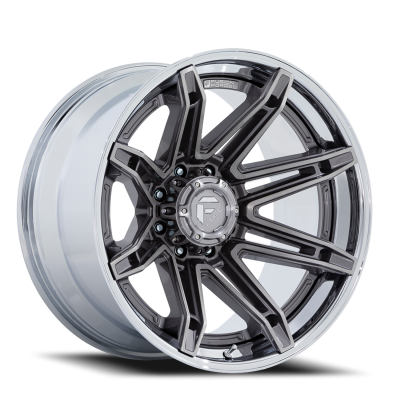 Aluminum Wheels 24X12 Brawl FC401AP 6 On 135 Platinum Silver Chrome Lip 87.1 Bore -44 Offset Fuel Off Road Wheels