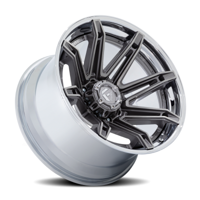 Aluminum Wheels 24X12 Brawl FC401AP 6 On 135 Platinum Silver Chrome Lip 87.1 Bore -44 Offset Fuel Off Road Wheels