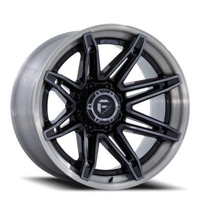 Aluminum Wheels 22X12 Brawl FC401BT 6 On 135 Gloss Black Brushed Dark Tint 87.1 Bore -44 Offset Fuel Off Road Wheels
