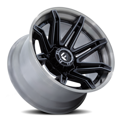 Aluminum Wheels 22X12 Brawl FC401BT 6 On 135 Gloss Black Brushed Dark Tint 87.1 Bore -44 Offset Fuel Off Road Wheels