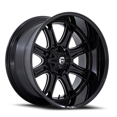 Aluminum Wheels 24X12 Darkstar FC853BE 5 On 114.3/5 On 127 Gloss Black/Milled 78.1 Bore -44 Offset Fuel Off Road Wheels