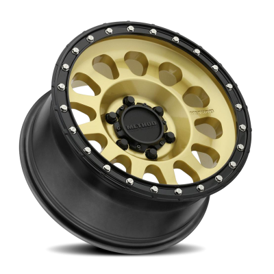 Aluminum Wheels 20x10 MR315 Bolt Pattern 6 On 135 Offset -18 Lip Size 3.27 Gold GD Black Street Loc Method