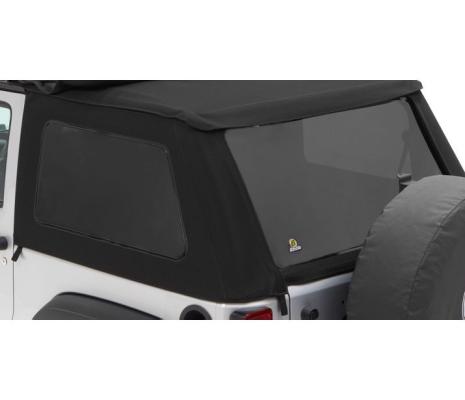 Window Replacement Set For Jeep 2007-2018 Wrangler JK 2 Door Fits Trektop 56922 Black Premium Twill Bestop