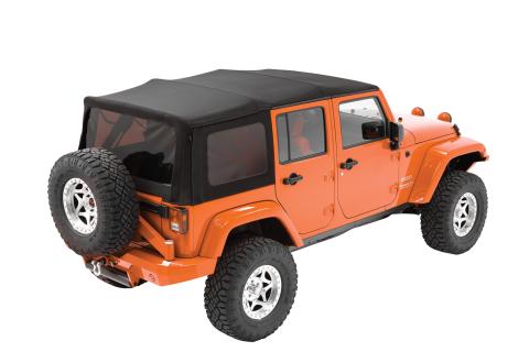 Replace-A-Top OE Exact (OEX) Fabric for OEM Hardware For Jeep 2010-2018 Wrangler JK 2 Door Tinted Black Diamond Sailcloth Bestop