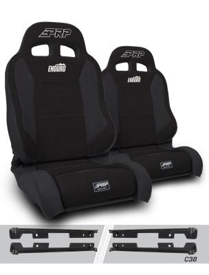 Enduro Elite Suspension Seat Trek Edition Kit for Jeep Wrangler JK/JKU Pair Black PRP Seats