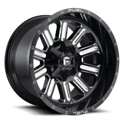 Aluminum Wheels 15X8 Hardline D620 5 On 114.3/5 On 120.65 Gloss Black/Milled 72.56 Bore -18 Offset Fuel Off Road Wheels
