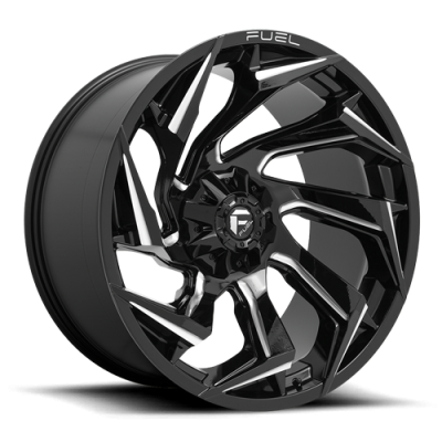 Aluminum Wheels 22X10 Reaction D753 5 On 114.3/5 On 127 Gloss Black/Milled 78 Bore -18 Offset Fuel Off Road Wheels