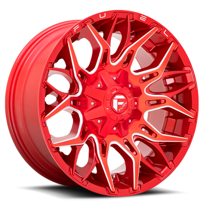 Aluminum Wheels 20X9 Twitch D771 5 On 114.3/5 On 127 Candy Red Milled 78 Bore 1 Offset Fuel Off Road Wheels