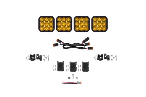 SS5 Pro Universal CrossLink 4-Pod Lightbar Yellow Driving Diode Dynamics