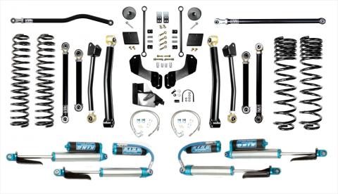 JLU Front Double Throwdown HC Long Arm PRO Plus Black, 4 Door Gas EVO Manufacturing