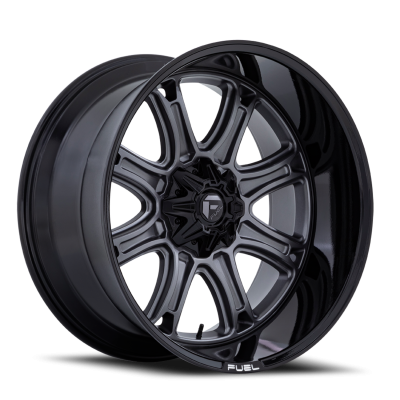 Aluminum Wheels 20X10 Darkstar FC853AB 5 On 114.3/5 On 127 Matte Gunmetal Gray/Black Lip 78.1 Bore -18 Offset Fuel Off Road Wheels