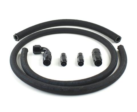 Hose Kit for PSC Remote Reservoir with Hydroboost Installation 2X #6 JIC RTN #10 JIC Feed Black Fittings PSC Performance Steering Components