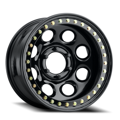 Aluminum Wheels 15x8 Rock 8 RT81 Gloss Black Beadlock Offset 5 on 114.3 Bolt Pattern 83.82 Bore Raceline