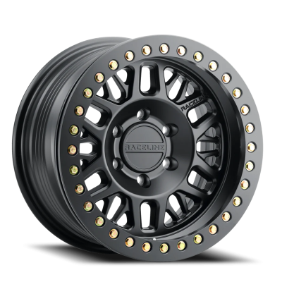 Aluminum Wheels 17x9 Ryno Cast Beadlock RT951B Satin Black Black Beadlock Ring -12 Offset 5 on 127 Bolt Pattern 83.82 Bore Raceline