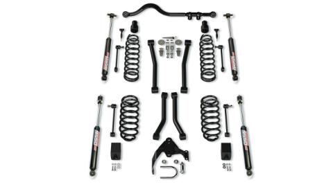 07-18 Wrangler JK 4 Door 3 Inch Suspension System w/ 4 Sport Control Arms &amp; 9550 VSS Twin-Tube TeraFlex