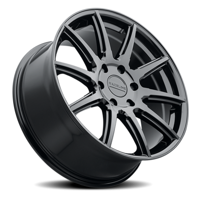 Aluminum Wheels 18x8 Spike 159 GB Gloss Black 15 Offset 6 on 139.7 Bolt Pattern 106.1 Bore Raceline