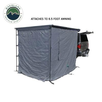 HD Nomadic 2.0 Awning Room Enclosure, Grey Body, Green Trim (4 Walls and Floor) Overland Vehicle Systems