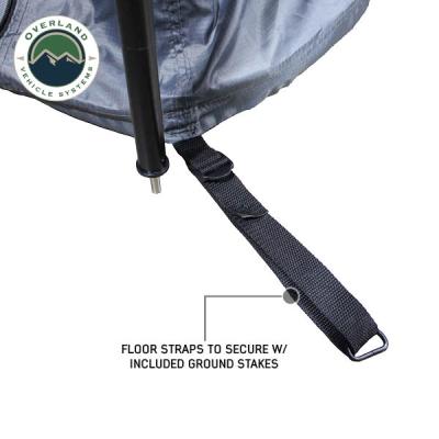 HD Nomadic 2.0 Awning Room Enclosure, Grey Body, Green Trim (4 Walls and Floor) Overland Vehicle Systems