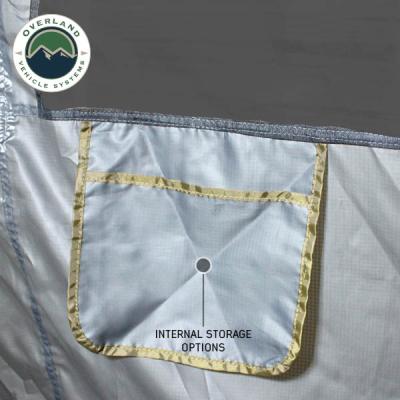 HD Nomadic 2.0 Awning Room Enclosure, Grey Body, Green Trim (4 Walls and Floor) Overland Vehicle Systems