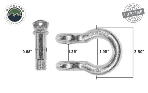 Recovery Shackle 3/4 4.75 Ton Zinc - D Ring Recovery Shackle Overland Vehicle Systems