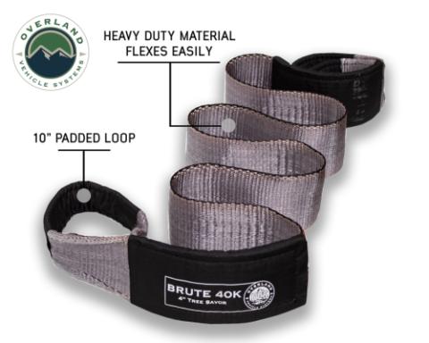 Tree Saver Tow Strap 40,000 lb. Gray With Storage Bag Overland Vehicle Systems