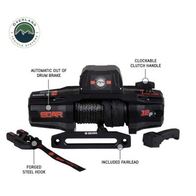 SCAR 12P - 12,000 lb. Winch With Synthetic Rope and Wireless Remote Overland Vehicle Systems