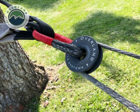Recovery Snatch Ring 4.00 41,000 lb. Gray With Storage Bag Overland Vehicle Systems
