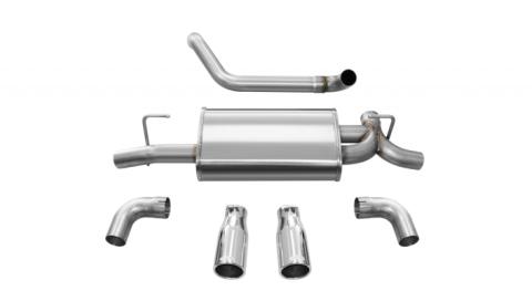 Jeep JL Axle Back Exhaust 2.5 Inch Dual Rear Exit W/Rolled 3.5 Inch Tips 18 Wrangler JL Sport Polished db By Corsa