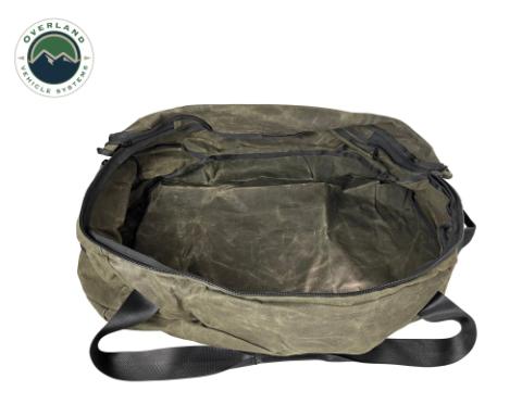 Organize With Overland Vehicle Systems Wax Canvas Large Duffle Bag Overland Vehicle Systems