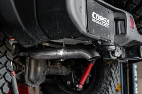 2.75 Inch Cat-Back Single Rear Exit with Turn Down Tip 18-25 Jeep Wrangler JLU 118.4 Inch Wheel Base Corsa Performance