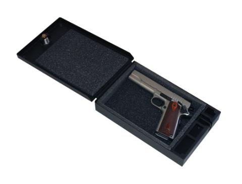 Portable Safe For Full-Size Pistols Universal Black Includes Security Cable Tuffy Security Products